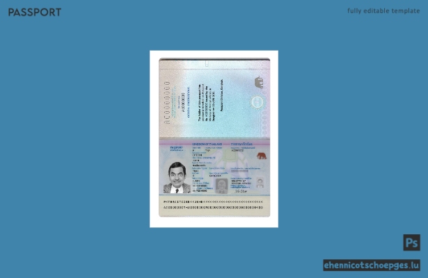 Beispielansicht eines thailändischen Reisepasses (2020 bis heute)
